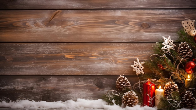 Vibrante e festoso primo piano di un albero di Natale adornato con candele e decorazioni per Hol