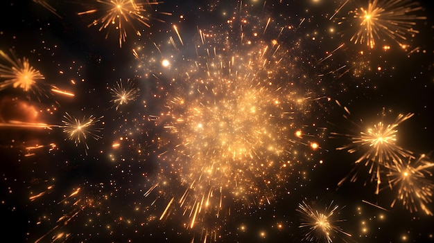Vibrante esplosione cosmica con particelle incandescenti e luce scintillante
