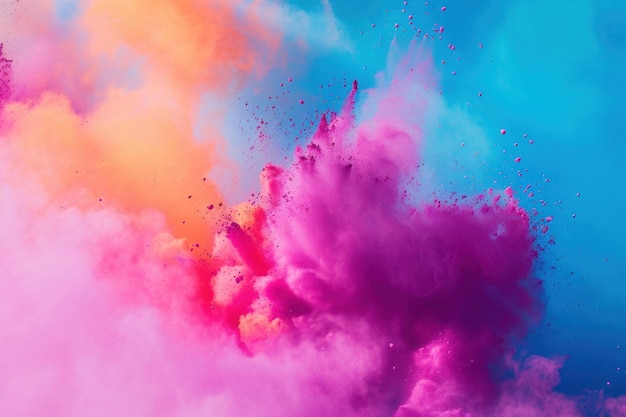 Vibrante esplosione di colori Holi nell'aria