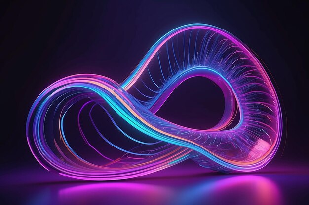 Vibrante estetica 3D concetto di energia futuristica con bagliore al neon