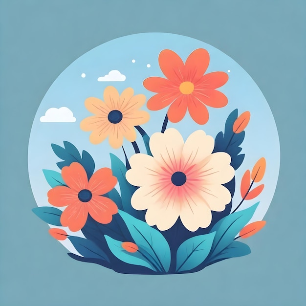 Vibrante illustrazione floreale Colorful Flower Clipart