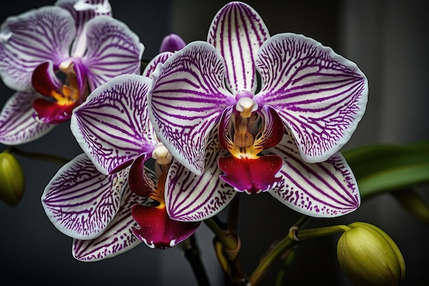 Vibrante orchidea viola in primo piano