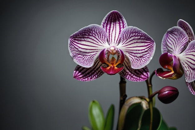 Vibrante orchidea viola in primo piano