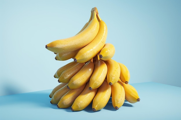Vibrante pianta di banane con foglie tropicali e grappoli di banane Lussureggiante illustrazione botanica
