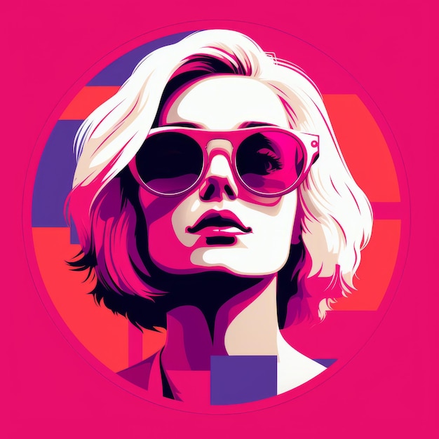 Vibrante poster di illustrazione digitale Pop Art nello stile di Martin Ansin