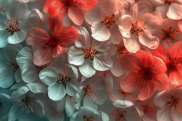 Vibrante primo piano di fiori in fiore