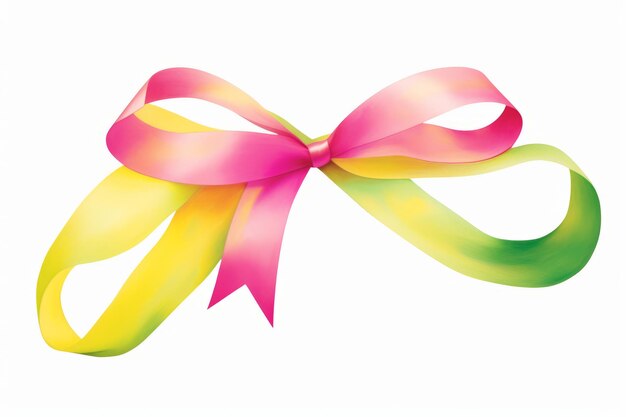 Vibrante ribbon art che esplora il rosa, il verde e il giallo in un'illustrazione 32