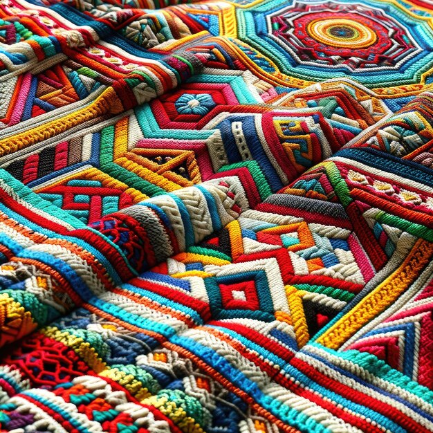 Vibrante tessuto a maglia multicolore