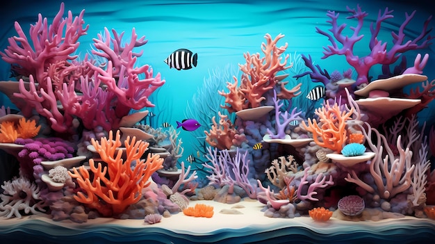 vibranti formazioni coralline sottomarine ricordano l'intricata architettura