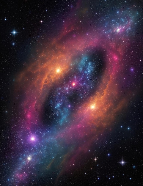 Vibranti nebulose spaziali a sfondo colorato