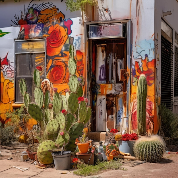 Vibranti strade ad acquerello di Tucson Un viaggio fotorealistico dalle montagne a Plantan Louse conho