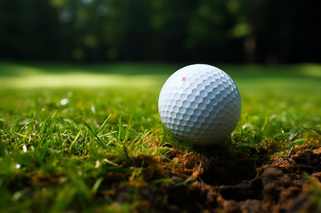 Vicino alla pallina da golf della tazza sul verde