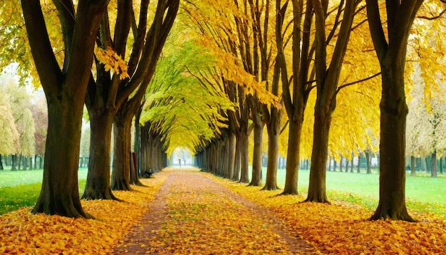 vicolo d'autunno albero vicolo nel parco in autunno