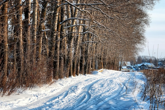 Vicolo del campo stradale invernale