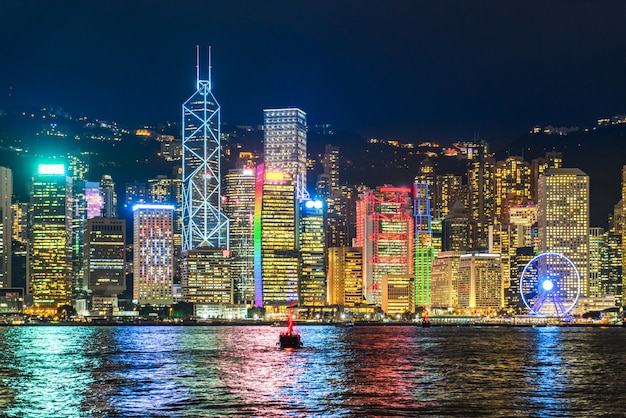 Victoria Harbour a Hong Kong, grattacieli, Cina