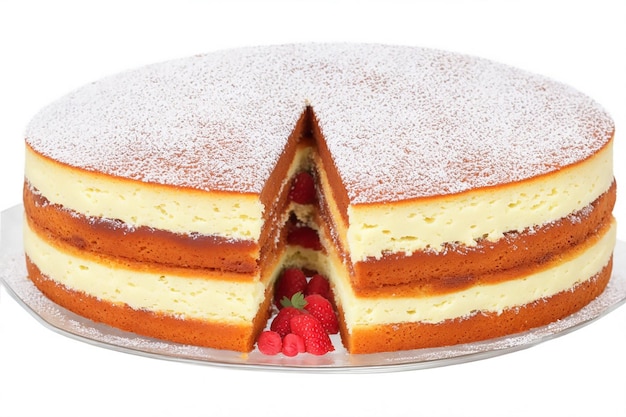 Victoria Sponge Cake su sfondo bianco