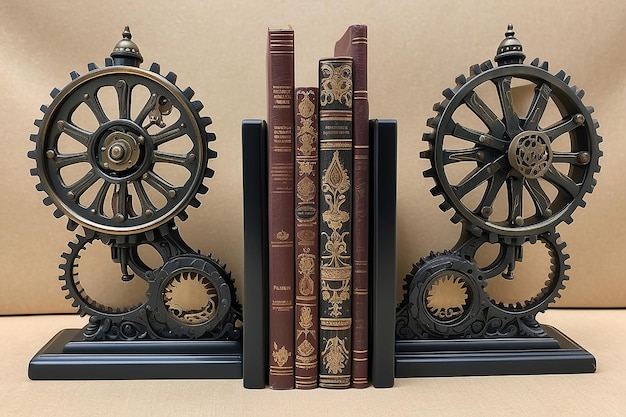 Victorian Steampunk Bookends per l'Elegant Book Organization