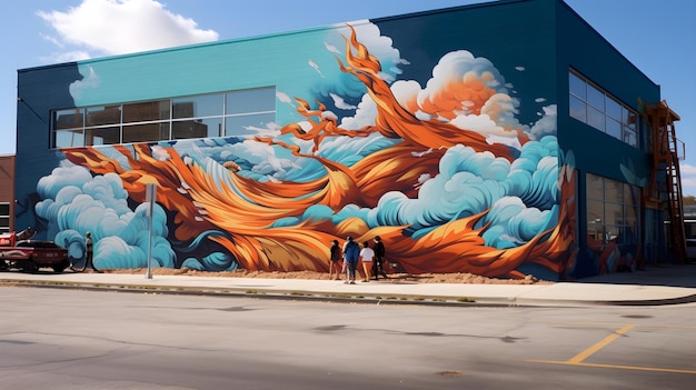 Video in timelapse che mostra l'evoluzione di un murale dal concetto al completamento