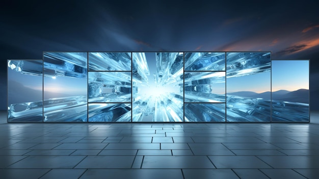 Video Wall Commercial Display isolato su sfondo bianco