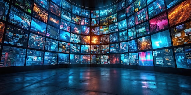 Videowall multimediale dotato di schermo Generative Ai