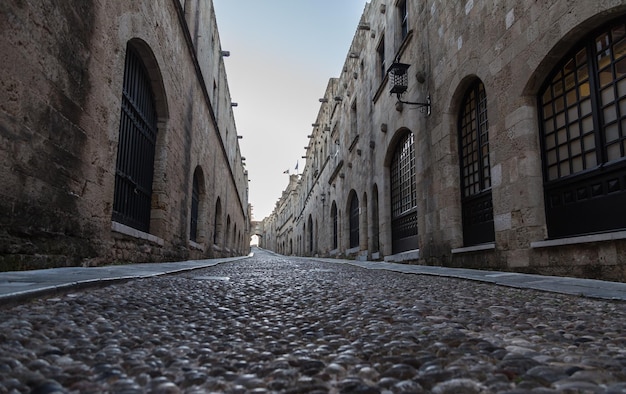 Vie ed edifici della città vecchia Rodi Grecia