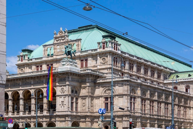 Viene, Austria, 13 giugno 2023 Fragmento dell'edificio dell'Opera di Vienna