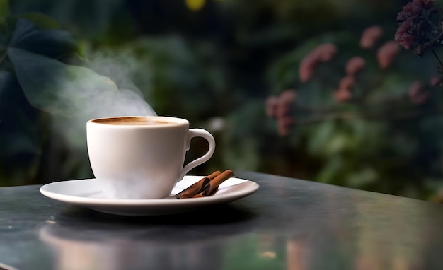 Viene generata una deliziosa tazza di caffè caldo