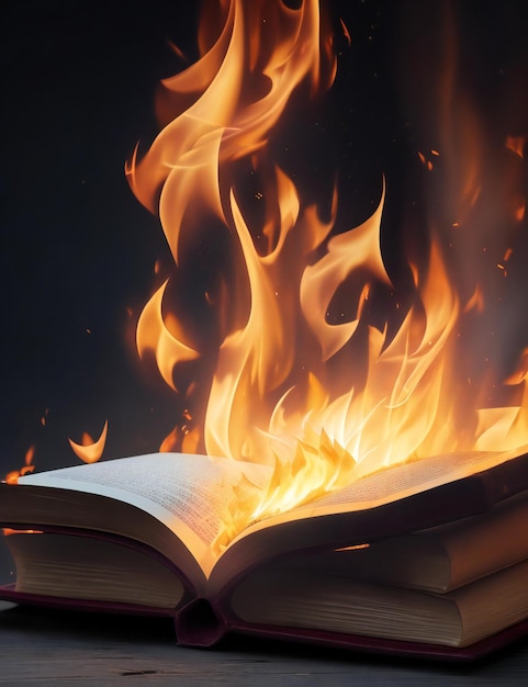 Viene generato un libro con un fuoco acceso