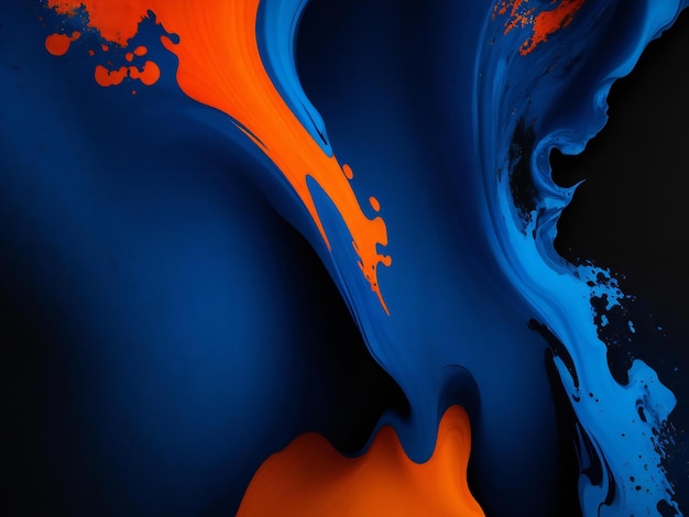 Viene generato uno sfondo colorato con uno sfondo nero e una vernice blu e arancione