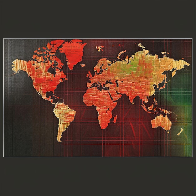 Viene mostrata una mappa del mondo con sopra la parola "mondo".