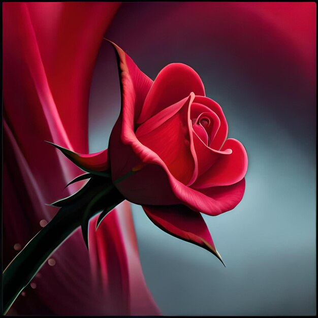 Viene mostrata una rosa rossa con sopra la parola amore.