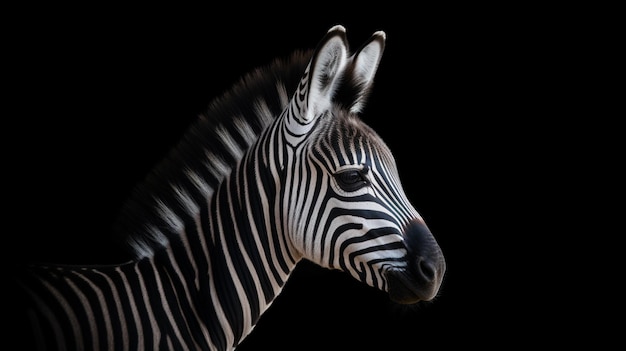 Viene mostrata una zebra con strisce bianche e nere.