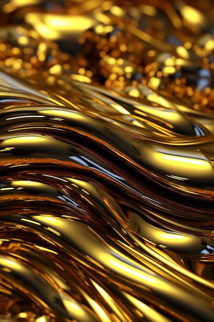 Viene mostrato un liquido dorato e nero con sopra la parola oro.