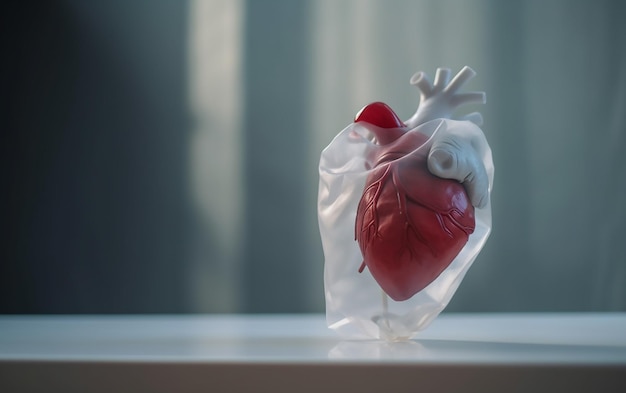 Viene mostrato un modello in plastica di un cuore con sopra la parola cuore.