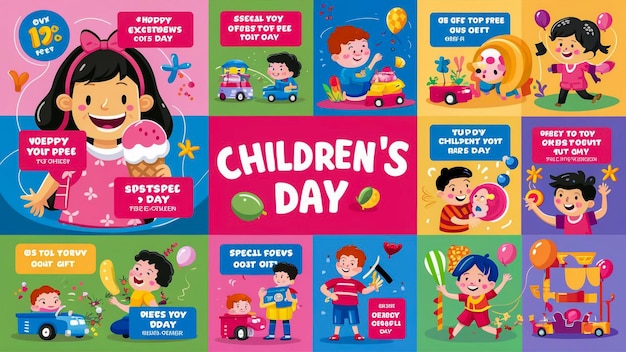 viene mostrato un poster per la giornata dei bambini