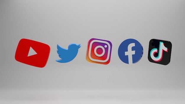 Viene visualizzata una raccolta di loghi per twitter e twitter.