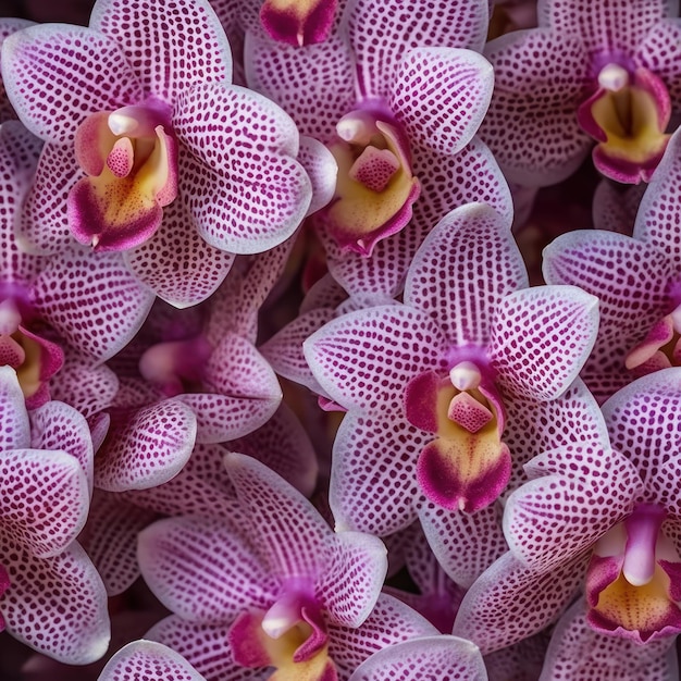 Viene visualizzato un mazzo di orchidee viola e bianche.