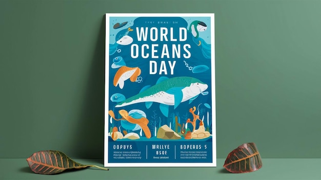 viene visualizzato un poster per la Giornata Mondiale degli Oceani