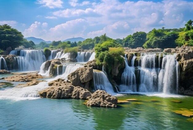 Vietnam cascate con acqua che scorre paesaggio naturale cascata fontane in Asia