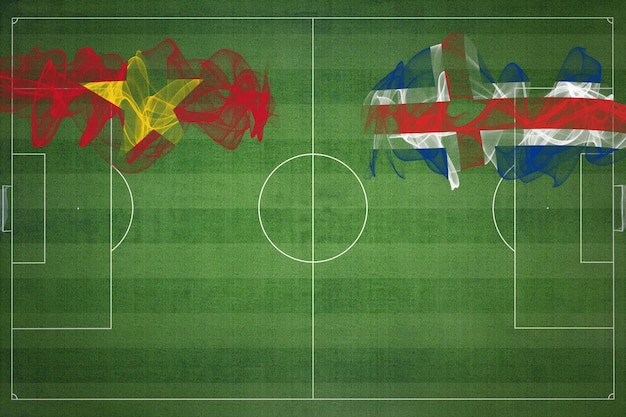 Vietnam vs Islanda partita di calcio colori nazionali bandiere nazionali campo da calcio partita di calcio concetto di concorrenza Spazio di copia