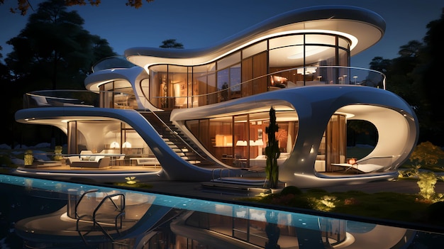 Villa intelligente futuristica