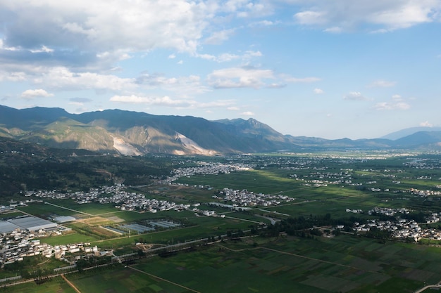 Villaggi e campi nello Yunnan in Cina