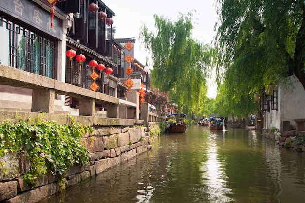 Villaggio dell'acqua di Zhou Zhuang, Cina.