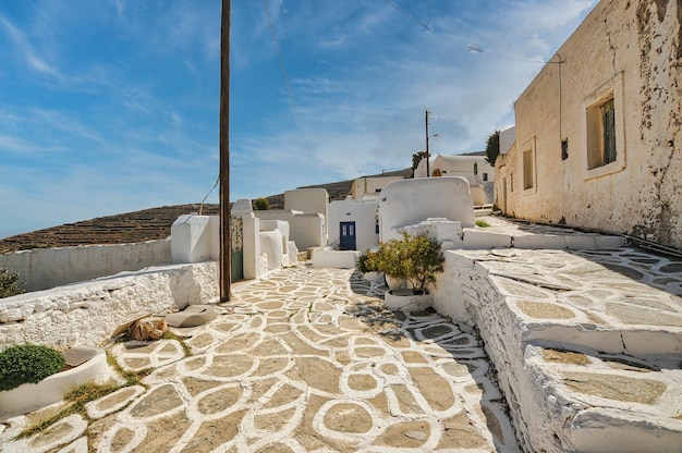 Villaggio di Chora nell'isola di Sikinos in Grecia