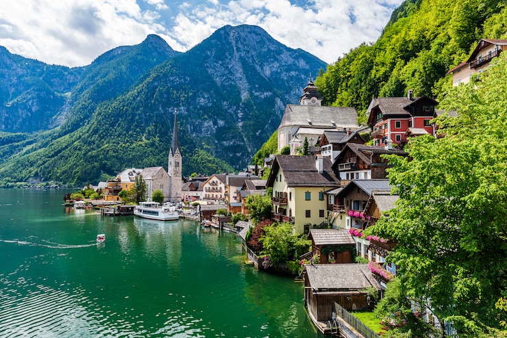 Foto villaggio di hallstatt