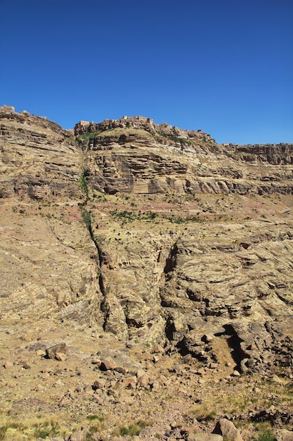 Villaggio di Kawkaban nelle montagne Yemen