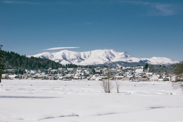 Villaggio innevato in inverno