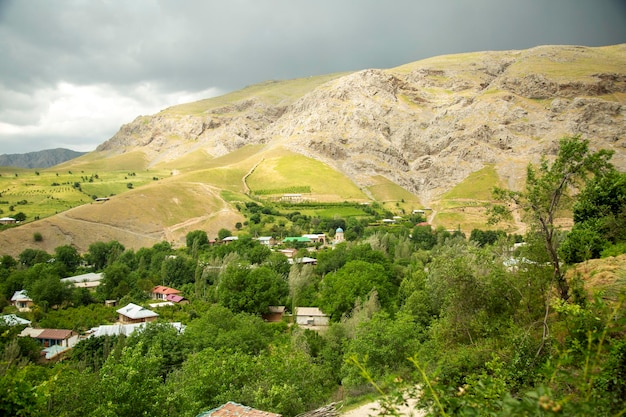 Villaggio nella regione di Kashkadarya vista dall'alto