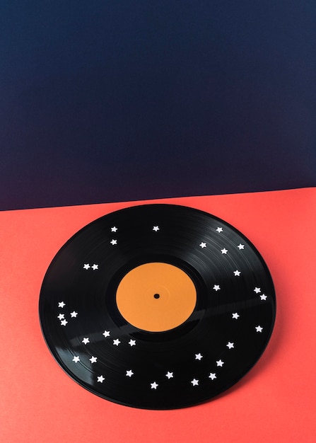 Vinile nero con stelle bianche