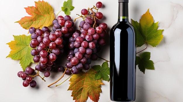 Vino rosso e foglie d'autunno